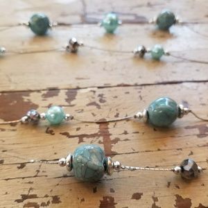 Delicate Blue and Silver Necklace